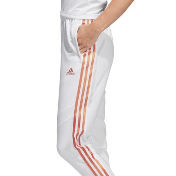 NWT ADIDAS Women Metallic CLIMACOOL Tiro 19 Active Training Pants in White Nude - Picture 9 of 10